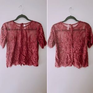 Lace Short Sleeved Blouse